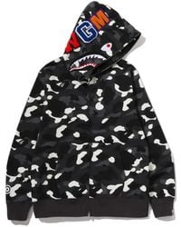 A Bathing Ape - Shark Camouflage-Print Hoodie - Lyst