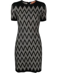 Missoni - Mini-jurk Met Zigzag Patroon - Lyst