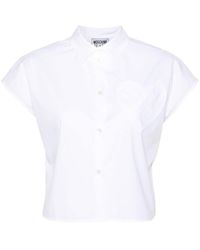 Moschino Jeans - Camisa de popelina con parche de corazón - Lyst