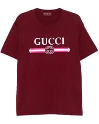 Gucci - T-Shirt Aus Baumwolljersey Mit Print, Grösse - Lyst