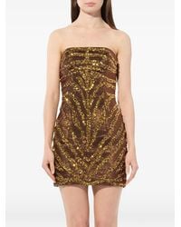 Balmain - Sequin-Embellished Strapless Dress - Lyst
