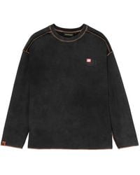 Mini Cream - Contrast-Stitch Long-Sleeve T-Shirt - Lyst
