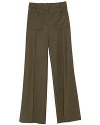 Victoria Beckham - Patch-Pocket Wide-Leg Trousers - Lyst