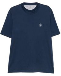 Brunello Cucinelli - Logo-embroidered Crew-neck T-shirt - Lyst