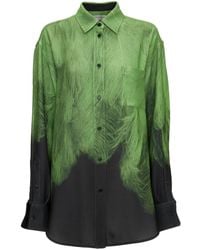 Victoria Beckham - Abstract-pattern Print Silk Shirt - Lyst