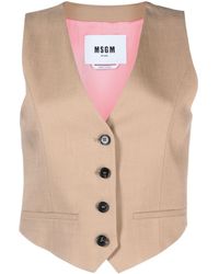 MSGM - V-neck Panelled Waistcoat - Lyst
