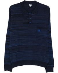 Loewe - Logo-Embroidered Striped Wool Polo - Lyst