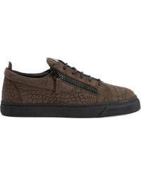 Giuseppe Zanotti - Frankie Crocodile-Effect Zip Sneakers - Lyst