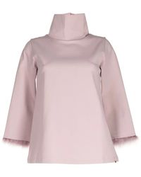 Herno - Resort Feather-Detail Funnel-Neck Top - Lyst