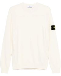 Stone Island - Stretch Wool Crewneck Sweater With Reverse Stitch Details - Lyst