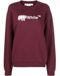 Off-White c/o Virgil Abloh - Logo-print Crew-neck Sweatshirt - Lyst