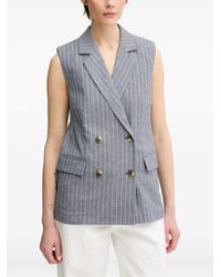 Benetton - Striped Double-Breasted Waistcoat - Lyst