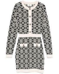 Elisabetta Franchi - Logo-Jacquard Mini Dress - Lyst