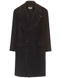 MM6 by Maison Margiela - Raw-Edge Wool Coat - Lyst