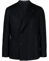 Tagliatore - Double-Breasted Wool Blend Blazer - Lyst