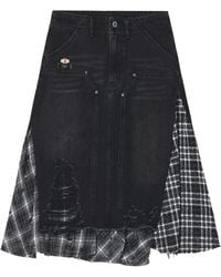 Musium Div. - Distressed Patchwork Midi Skirt - Lyst