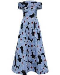 Rebecca Vallance - Georgina Floral-Embroidered Midi Dress - Lyst