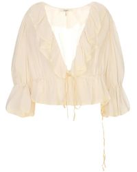 Chloé - Ruffled Lace-Trim Blouse - Lyst