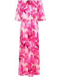 Liu Jo - Botanical-print Off-shoulder Dress - Lyst