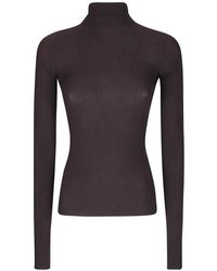 Sportmax - Ribbed-Knit Roll-Neck Sweater - Lyst