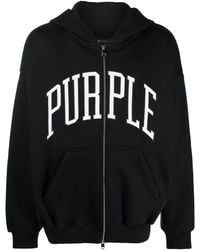 Purple Brand - Logo-Print Cotton Hoodie - Lyst
