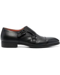 Santoni - Double-buckle Leather Monk Shoes - Lyst