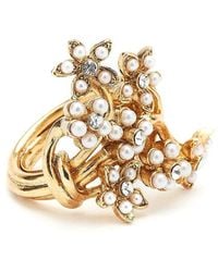 Oscar de la Renta Bouquet Ring mit Perlen - Mettallic