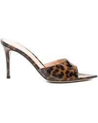 Gianvito Rossi - 85Mm Elle Leather Heeled Sandals - Lyst