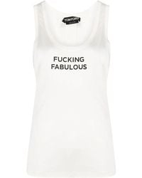 Tom Ford - Slogan-Print Silk Tank Top - Lyst