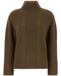 Max Mara - Cable-Knit Turtleneck Sweater - Lyst