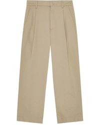 NN07 - Relaxed-Fit Pleated Trousers Crafted From Organic Cotton With A Lustrous Satin Finish - Lyst