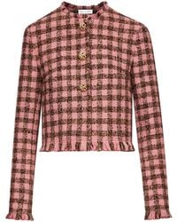 Oscar de la Renta - Check-pattern Tweed Jacket - Lyst
