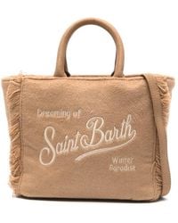 MC2 Saint Barth - Mini Vanity Fringed Embroidered Tote Bag - Lyst