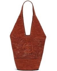 Anine Bing - Leah Logo Raffia Tote Bag - Lyst