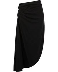 Twinset - Gathered Slit Midi Skirt - Lyst