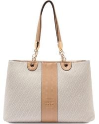 Liu Jo - Monogram Logo Drummed Effect Tote Bag - Lyst
