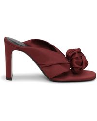 ROTATE BIRGER CHRISTENSEN - Tongue Square Toe Satin Sandals - Lyst