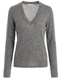 Brunello Cucinelli - Ribbed-Knit V-Neck Sweater - Lyst