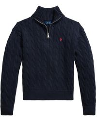 Polo Ralph Lauren - Cable-Knit Zip-Up Sweater - Lyst