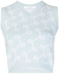 ROKH - Monogram-Pattern Cropped Vest - Lyst