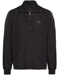 Prada - Jacke aus Seide mit Triangel-Logo - Lyst