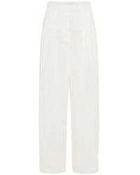 St. Agni - Pleated Wide-Leg Trousers - Lyst
