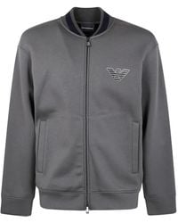 Emporio Armani - Eagle-appliqué Bomber Jacket - Lyst