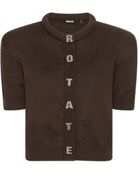 ROTATE BIRGER CHRISTENSEN - Cardigan En Maille À Manches Courtes - Lyst