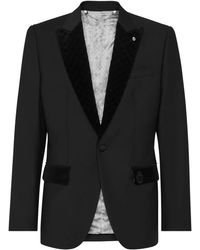 Billionaire - Classic Velvet-Trimmed Tailored Blazer - Lyst