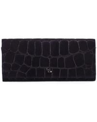 Le Silla - Crocodile-Effect Suede Clutch Bag - Lyst