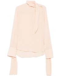 Ermanno Scervino - Tie-Neck Long-Sleeve Blouse - Lyst