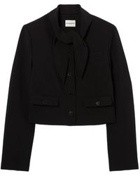 Claudie Pierlot - Jacket With Removable Scarf Collar - Lyst