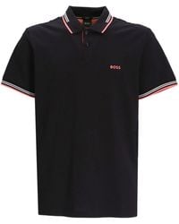 BOSS - Paul Stripe-trim Logo Polo Shirt - Lyst