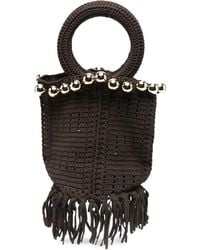 Sandro - Kleine Bucket-Tas Met Kralen En Franje - Lyst